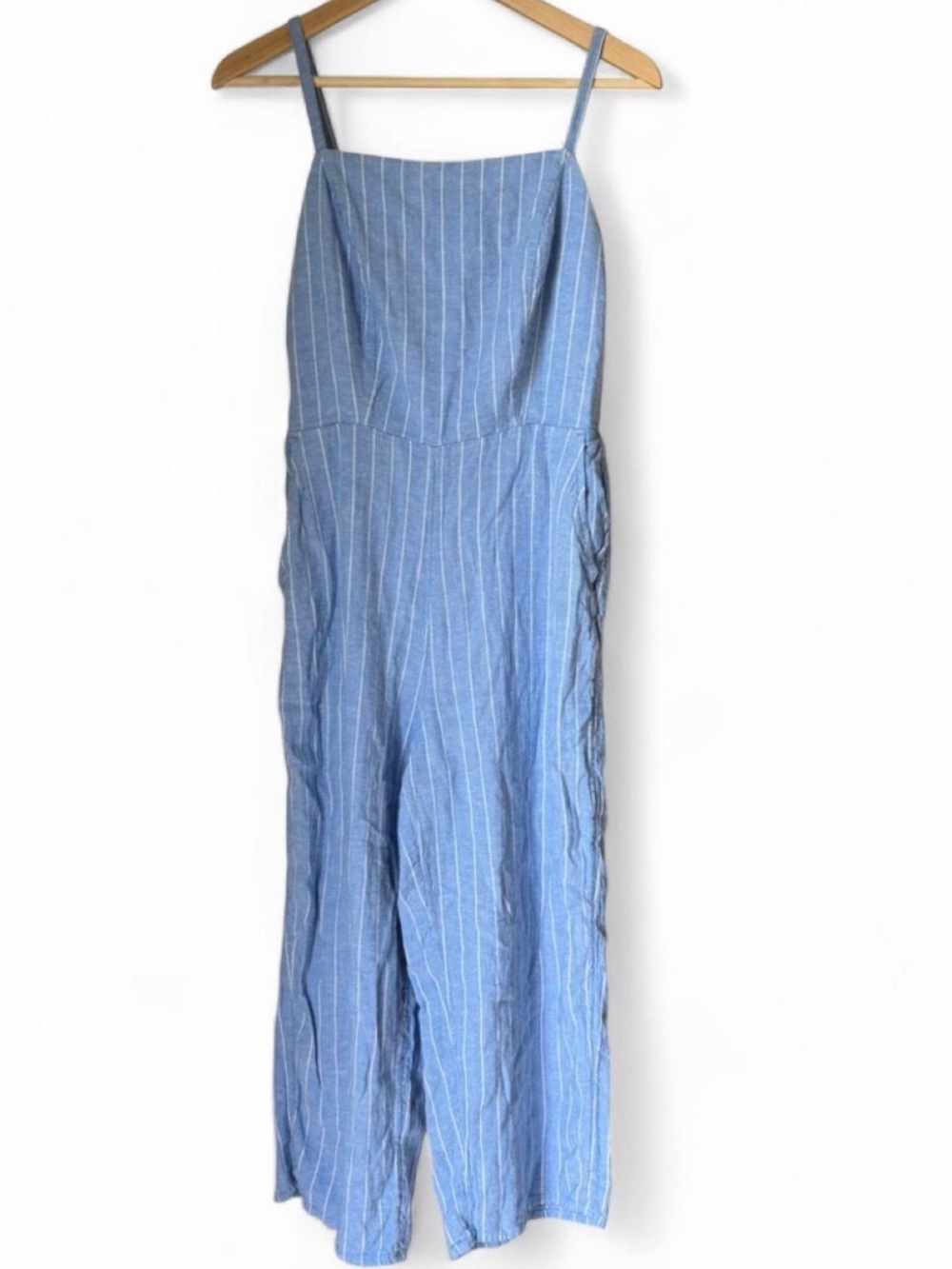 Costal Grandma Striped Wide Leg Linen Blend Romper by Old Navy